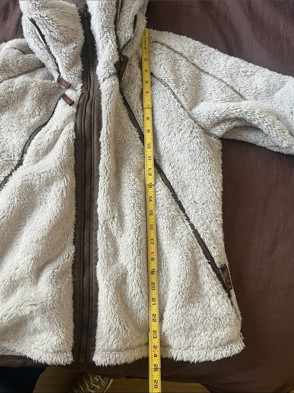 KÜHL Flight Fleece Hooded Jacket Women's Extra Large XL Stone Sherpa Zip Up - Picture 13 of 13